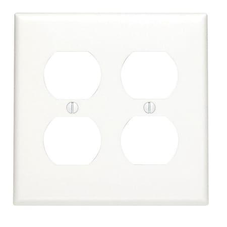 Spark 2 Gang Duplex White Nylon Wallplate SP3303066